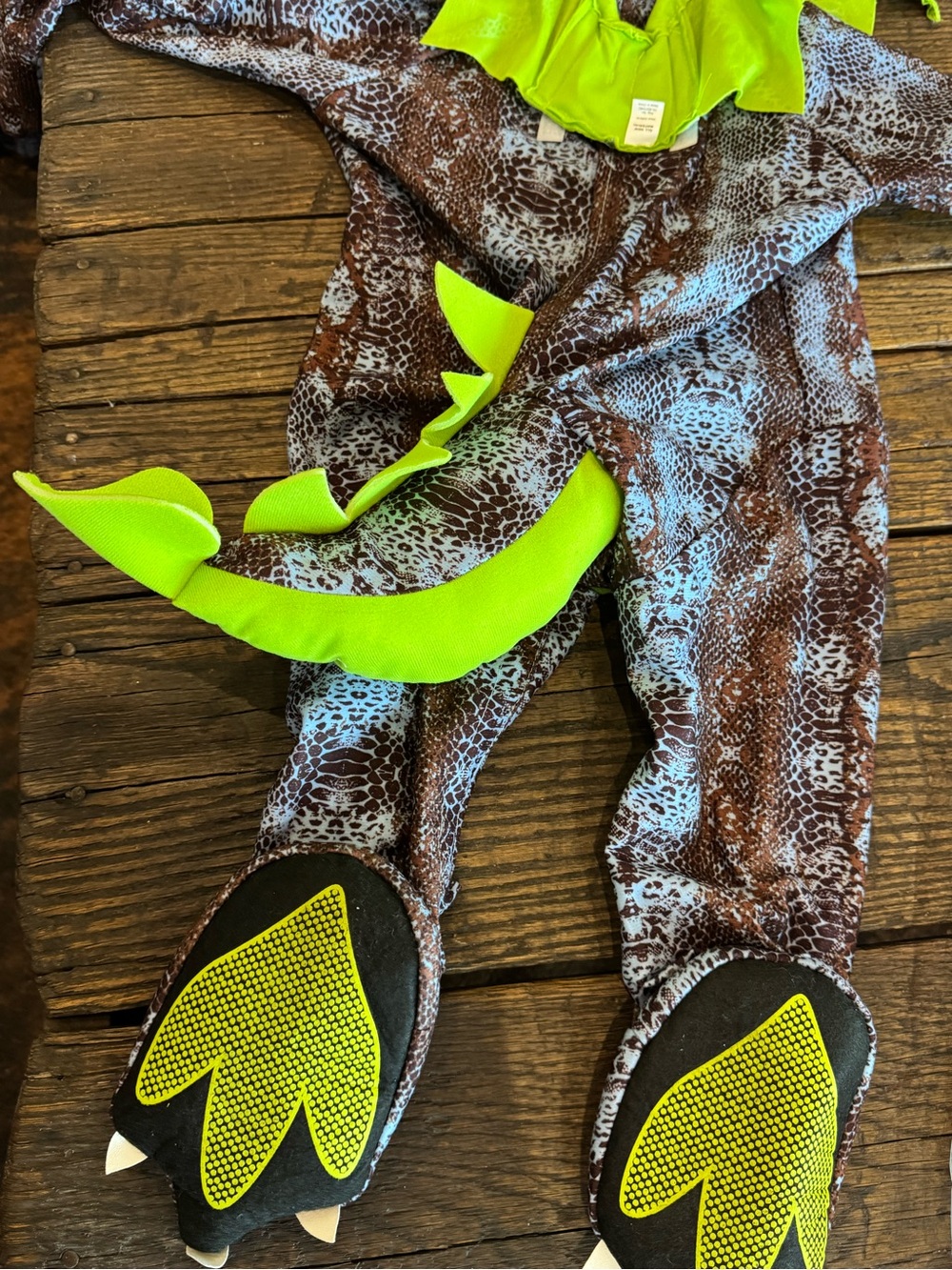 Darling Dragon Costume Toddler Kids 18-24 Months Green Brown Gray - Halloween - Picture 9 of 14